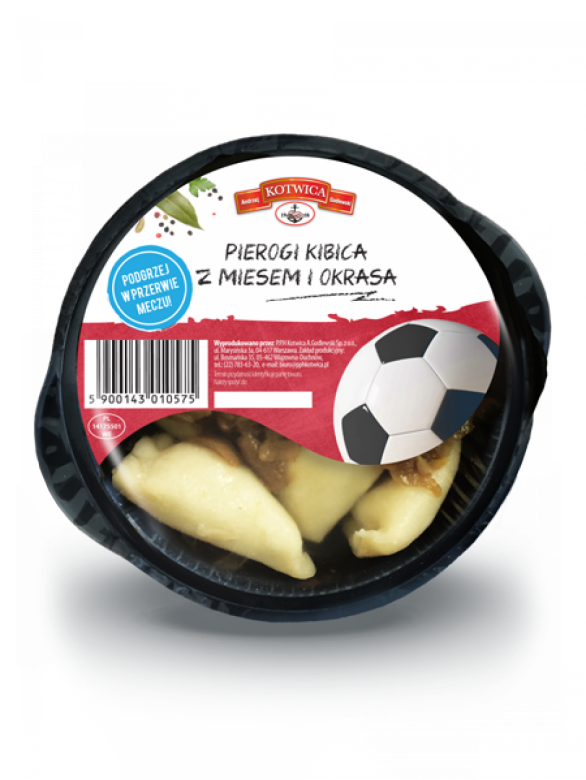 Pierogi kibica z mięsem i okrasą