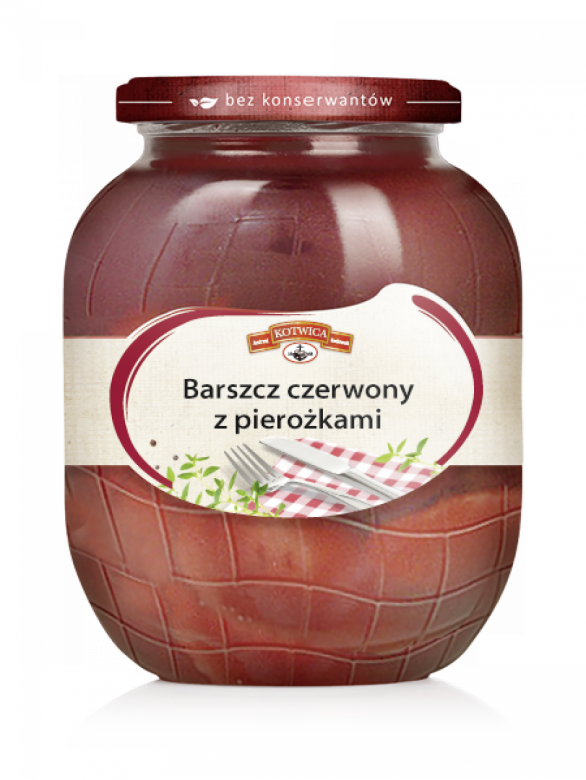 Barszcz czerwony z pierożkami